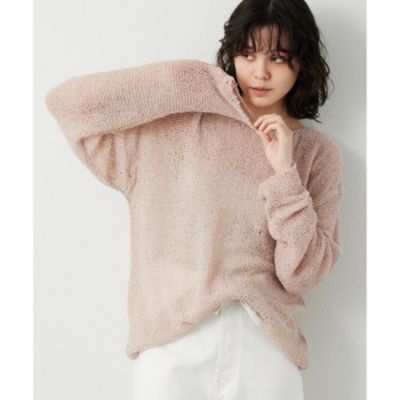 WhimGazette メッシュプルオーバー 25SS モカ ウィムガゼット Whim Gazette（ウィム ガゼット） ニット セーター ボートメッシュ