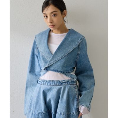 バックリボンデニムジャケット