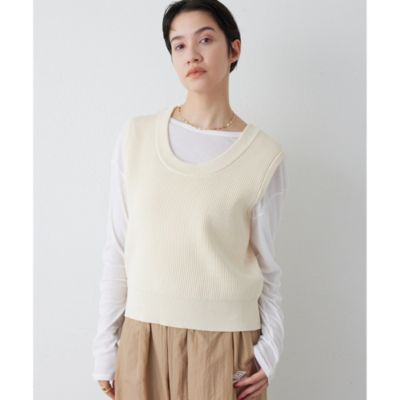 Whim Gazette(ウィム ガゼット)の【THE PAUSE】両畦ノースリーブニット