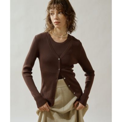 【Drawing Numbers】リブVネックカーディガン