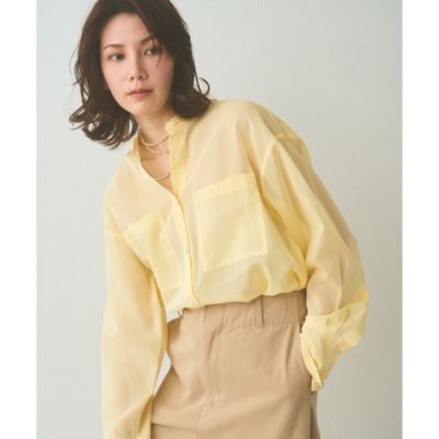 ウィムガゼット 24SS オーガンジーリボンシャツ シアー 長袖 F ベージュ Whim Gazette(ウィム ガゼット)のオーガンジーシャツ通販 | 集英社