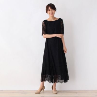 Opaque Clip オペーク ドット クリップ の総レースフレアワンピース Web限定サイズ 通販 Leeマルシェ