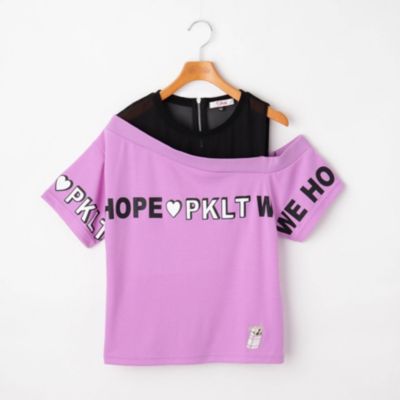 Pink Latte ピンクラテ の透けワンショル胸ロゴｔシャツ通販 集英社happy Plus Store