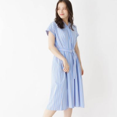 Soup スープ の 大きいサイズあり １３号 ベルト使いストライプキーネックワンピース通販 集英社happy Plus Store