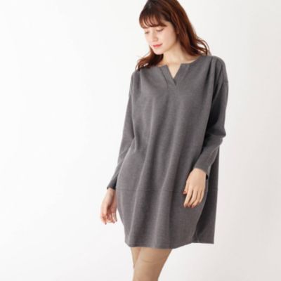 Shoo La Rue シューラルー の M Ll キーネックリブコクーンワンピース通販 Leeマルシェ