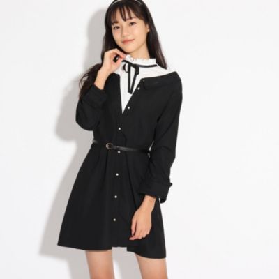 Pink Latte ピンクラテ のボウタイ付きシャツワンピース通販 集英社happy Plus Store