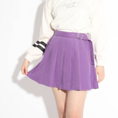 Pink Latte ピンクラテ の ニコラ掲載 ハトメ丸バックルベルトプリーツスカート通販 集英社happy Plus Store