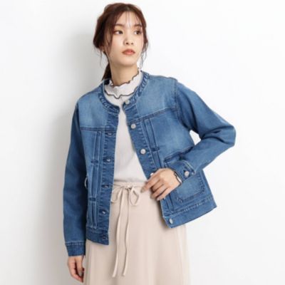 Grove グローブ の S Ll ノーカラーデニムジャケット通販 Leeマルシェ