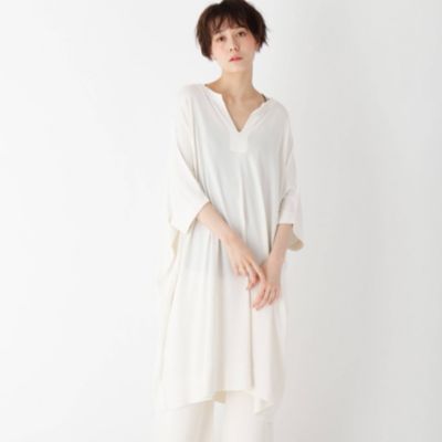 Opaque Clip オペーク ドット クリップ のラウンジストレッチニット キーネックワイドワンピース Loungewear 通販 Leeマルシェ