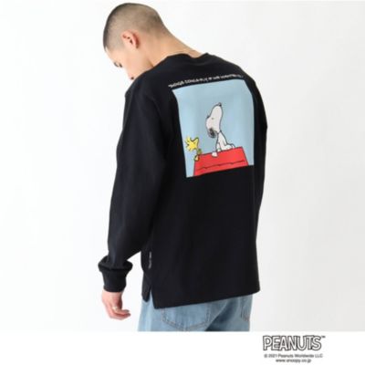 Base Control ベースステーション メンズ のpeanuts ピーナッツ スヌーピー ウッドストック コミックアート長袖tシャツ通販 集英社happy Plus Store