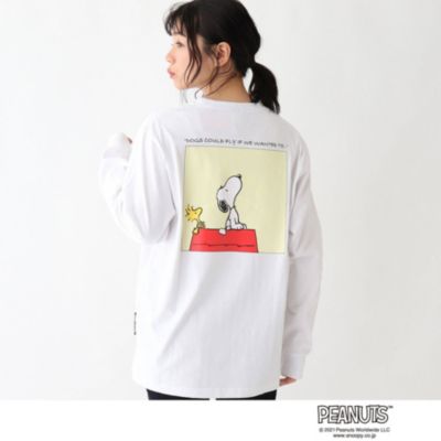 Base Control Ladys ベースステーション レディース のpeanuts ピーナッツ スヌーピー ウッドストック コミックアート長袖tシャツ通販 集英社happy Plus Store