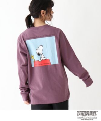 Base Control Ladys ベースステーション レディース のpeanuts ピーナッツ スヌーピー ウッドストック コミックアート長袖tシャツ通販 集英社happy Plus Store