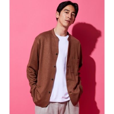 Takeo Kikuchi タケオキクチ メンズ のウォッシャブル リネン ヘンリーネック カーディガン通販 集英社happy Plus Store