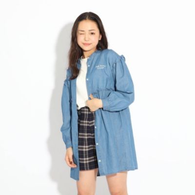 Pink Latte ピンクラテ の Web限定サイズ140 あり 2wayガーリーシャツワンピース通販 集英社happy Plus Store