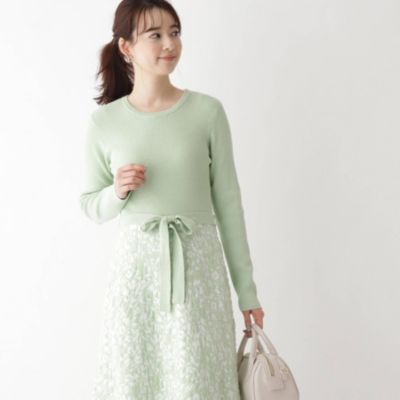 Index インデックス のボタニカルパターンジャカードニットワンピース Web限定カラー サイズ 通販 集英社happy Plus Store