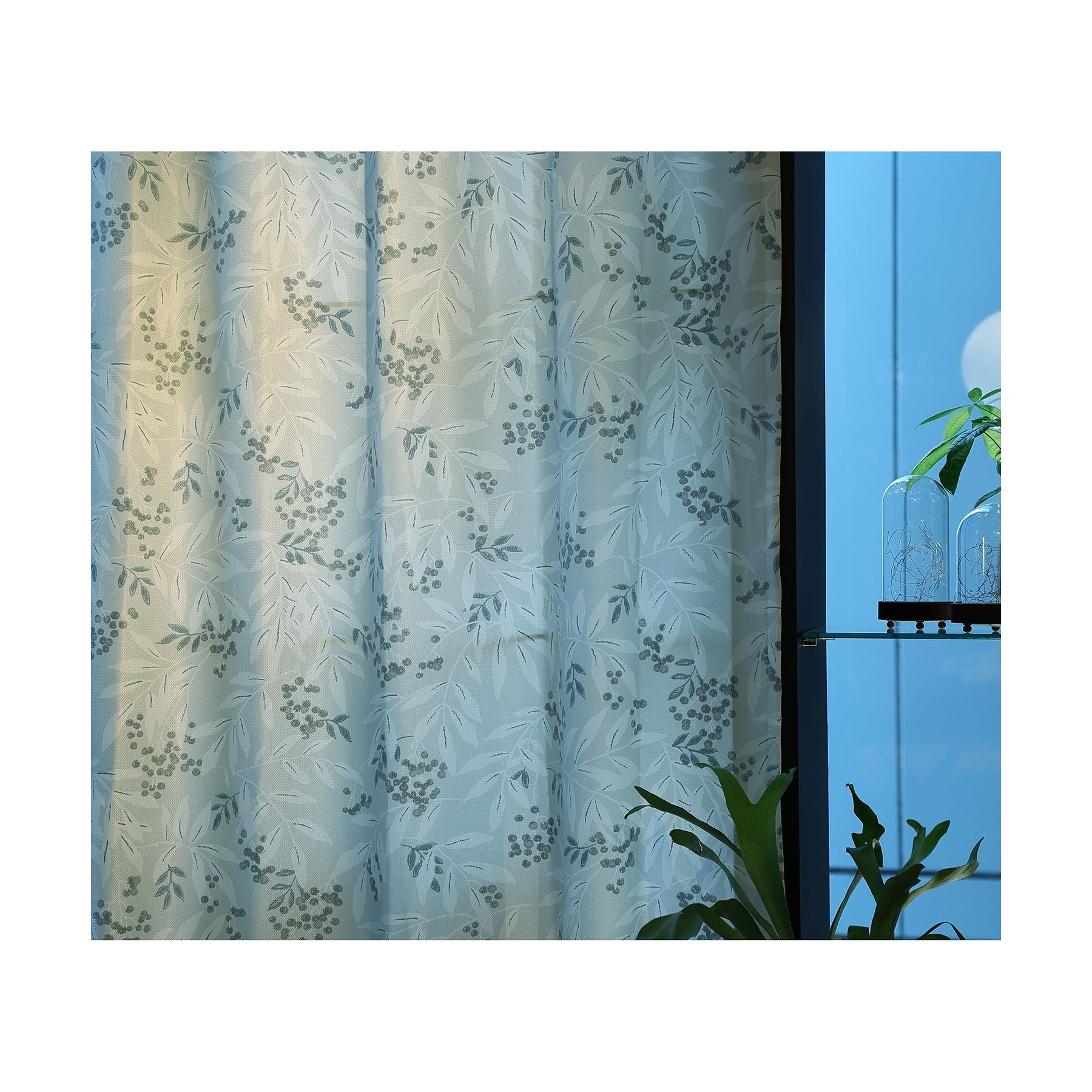  LAURA ASHLEY HOME(ローラアシュレイホーム)/【グリーンデイル/洗える/リサイクル】ボタニカルプリントカーテン W100×H200cm