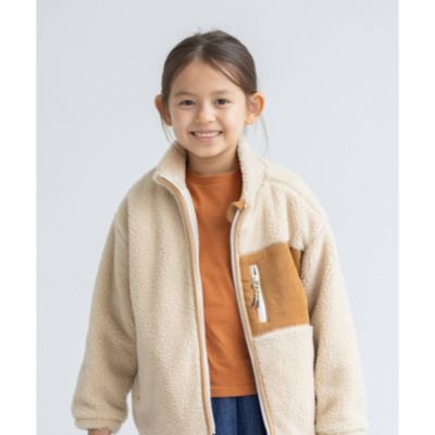 THE SHOP TK(Kids)(ティーケー サップキッド：キッズ)の【100-140】ポケット配色ボアブルゾン通販 | 集英社HAPPY PLUS  STORE