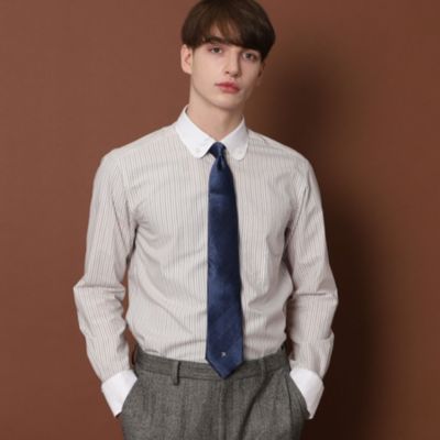 集英社HAPPY PLUS STOREDRESSTERIOR（Men）（ドレステリア：メンズ）/ラウンドクレリック クラシカル ストライプシャツ