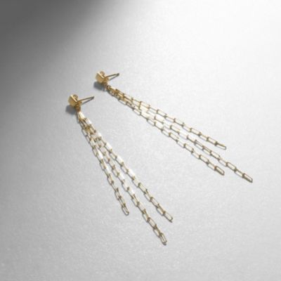 COCOSHNIK(ココシュニック)のK10プリムケーブルチェーンフリンジ スタッドピアス通販 | 集英社HAPPY PLUS STORE