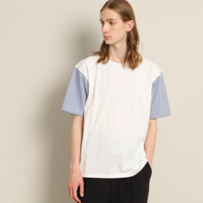 Dessin(Men)(デッサン：メンズ)の袖ストライプ切替Tシャツ通販