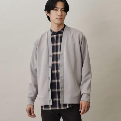 集英社HAPPY PLUS STORETHE SHOP TK（Men）（ザ ショップ ティーケー：メンズ）/【ハリコシのあるキレイめ素材/ストレッチ/洗える】シルキーダンボールカーディガン