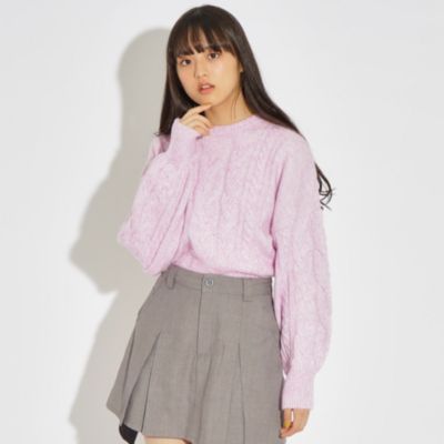 ピンクラテ Mサイズ ホワイトニット よき