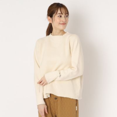 スール　SOEUR ニット(F)ネイビー　毛混合　ロングTシャツ　日本製