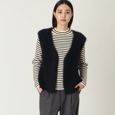 集英社HAPPY PLUS STORETHE SHOP TK（Women）（ザ ショップ ティーケー：レディース）/【2点SET】フェザーベスト&リブニット/手洗い可