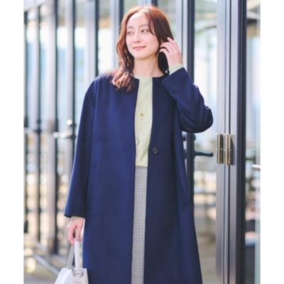 UNTITLED(アンタイトル)の【日本製】カシミヤ混ノーカラーコート通販 | 集英社HAPPY PLUS STORE