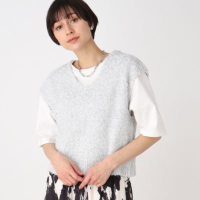 集英社HAPPY PLUS STORETHE SHOP TK（Women）（ザ ショップ ティーケー：レディース）/キラキラニットショートベスト【手洗い可】