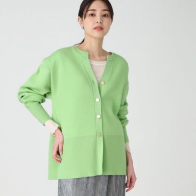 集英社HAPPY PLUS STORETHE SHOP TK（Women）（ザ ショップ ティーケー：レディース）/キーネックミドル丈カーデ【手洗い可】