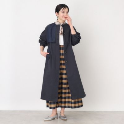 集英社HAPPY PLUS STORETHE SHOP TK（Women）（ザ ショップ ティーケー：レディース）/【デニム切替】ノーカラーコート