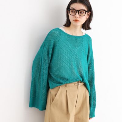 集英社HAPPY PLUS STORETHE SHOP TK（Women）（ザ ショップ ティーケー：レディース）/【2点セット】メッシュニット×タンクトップ/洗濯機OK