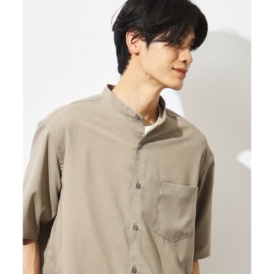 集英社HAPPY PLUS STORETHE SHOP TK（Men）（ザ ショップ ティーケー：メンズ）/【吸水速乾/UVカット/接触冷感】テクリーノバンドカラー半袖シャツ