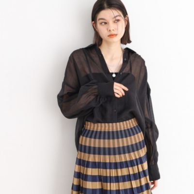 集英社HAPPY PLUS STORETHE SHOP TK（Women）（ザ ショップ ティーケー：レディース）/シアーギャザーシャツ