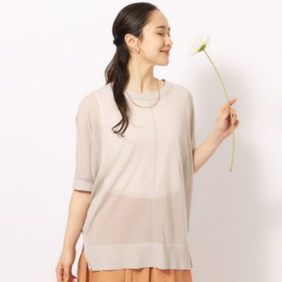 集英社HAPPY PLUS STORESHOO・LA・RUE（シューラルー）/【洗える/2点セット】大人の透け感 シアードルマンニット＋インナータンクトップ