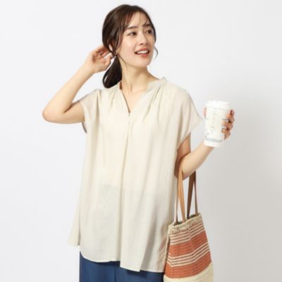 集英社HAPPY PLUS STORESHOO・LA・RUE/DRESKIP（シューラルー）/【無理せずキレイ】レーヨン麻スキッパーブラウス