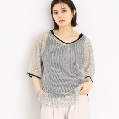 集英社HAPPY PLUS STORETHE SHOP TK（Women）（ザ ショップ ティーケー：レディース）/【前後2WAY】シアーストライプ×タンクセット/洗濯機OK