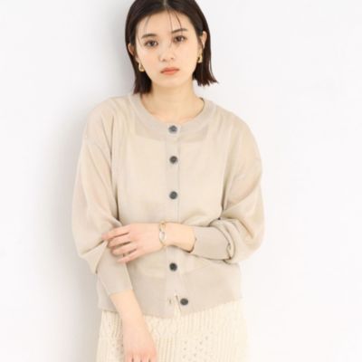 集英社HAPPY PLUS STORETHE SHOP TK（Women）（ザ ショップ ティーケー：レディース）/【毛玉になりにくい/洗濯機OK】ラメシアークルーネックカーディガン