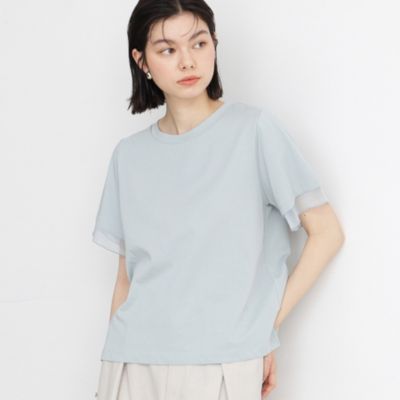 集英社HAPPY PLUS STORETHE SHOP TK（Women）（ザ ショップ ティーケー：レディース）/【7.16新色入荷/UV/接触冷感/洗濯OK/毛玉になりにくい】袖シアーTシャツ