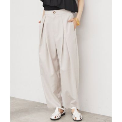 集英社HAPPY PLUS STORETHE SHOP TK（Women）（ザ ショップ ティーケー：レディース）/【脚長・美シルエット】麻調ハイウエストタックパンツ／洗濯機OK