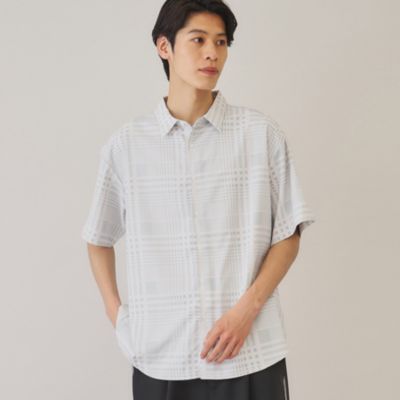 集英社HAPPY PLUS STORETHE SHOP TK（Men）（ザ ショップ ティーケー：メンズ）/【10色展開】プリントデザインシャツ チェック／ブロッキング／マーブル／ブラシアート