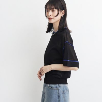 集英社HAPPY PLUS STORETHE SHOP TK（Women）（ザ ショップ ティーケー：レディース）/【腕周りカバー】シアー配色ニット/洗える