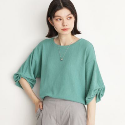 集英社HAPPY PLUS STORETHE SHOP TK（Women）（ザ ショップ ティーケー：レディース）/【二の腕カバー/カラーを追加し再登場】ぽこぽこ袖プルオーバー/洗濯機OK