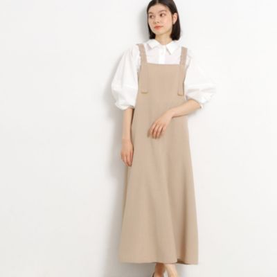 集英社HAPPY PLUS STORETHE SHOP TK（Women）（ザ ショップ ティーケー：レディース）/ギャザーストラップ麻調ワンピース