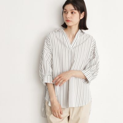 集英社HAPPY PLUS STORETHE SHOP TK（Women）（ザ ショップ ティーケー：レディース）/麻調うしろギャザーブラウス