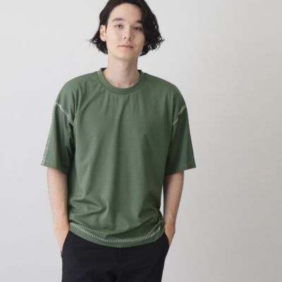 集英社HAPPY PLUS STORETHE SHOP TK（Men）（ザ ショップ ティーケー：メンズ）/冷感ポンチステッチTシャツ 接触冷感／リラックスシルエット