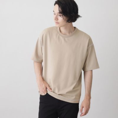 集英社HAPPY PLUS STORETHE SHOP TK（Men）（ザ ショップ ティーケー：メンズ）/冷感ポンチステッチTシャツ 接触冷感／リラックスシルエット