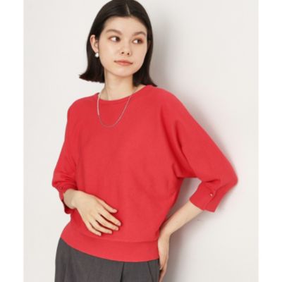 集英社HAPPY PLUS STORETHE SHOP TK（Women）（ザ ショップ ティーケー：レディース）/【二の腕カバー/毛玉になりにくい/前後2WAY】袖スリットドルマンニット/洗える