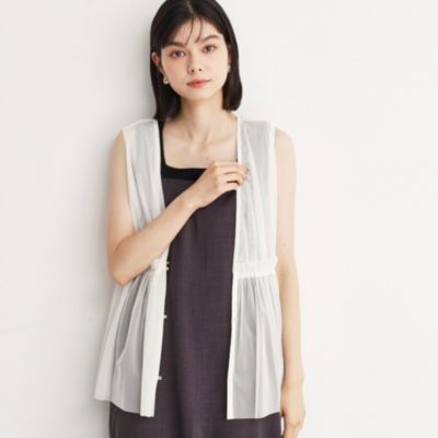 集英社HAPPY PLUS STORETHE SHOP TK（Women）（ザ ショップ ティーケー：レディース）/チュールギャザーベスト【洗える】